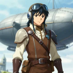 An anime portrait of Ssunbiki as an airship pilot from Skyrim, by Stanley Artgerm Lau, WLOP, Rossdraws, James Jean, Andrei Riabovitchev, Marc Simonetti, and Sakimichan, trending on artstation, Final Fantasy XIV