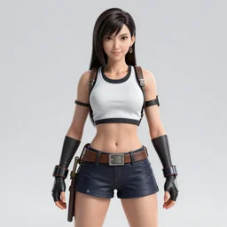 3d render of tifa lockhart, photorealistic, hyperrealistic