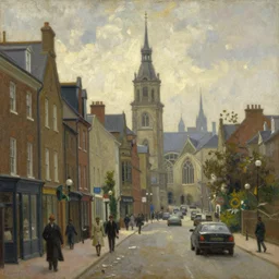 oil painting of a victorian city