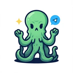 new Telegram logo, logo design, Cthulhu, logo design, Cthulhu queen