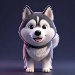 3d render of a cute husky, digital art, very coherent symmetrical artwork, cinematic, high detail, octane render, unreal engine, 8k, Vibrant colors, Smooth gradients, High contrast, trending on artstation