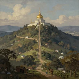Artwork of the Cinematic view of Hills of Worship by John Howe.