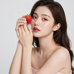 the portrait of an absurdly beautiful, graceful, elegant, sophisticated, fashionable young fully dressed gravure idol made of strawberries and white petals with tears, an ultrafine hyperdetailed illustration by kim jung gi, irakli nadar, intricate linework, bright colors, octopath traveler, final fantasy, unreal engine 5 highly rendered, global illumination, radiant light, detailed and intricate environment