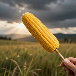 A corn dog eating a hot dog