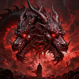symmetrical giant dragon head, cinematic romantic magical, greek myth, masterpiece, side profile, crazed, deep dark armor, luminescent, greek myth, wisdom, bloody red colors, by greg manchess, huang guangjian, gil elvgren, sachin teng, greg rutkowski, jesper ejsing, ilya kuvshinov