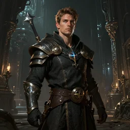 A fantasy comic book style portrait painting of Steve Brule as a Sorcerer in a atmospheric dark fortress, unreal 5, DAZ, hyperrealistic, octane render, RPG portrait, ambient light, dynamic lighting