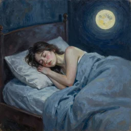 Dream of a sleepless night. Oil painting.