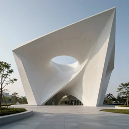 utopian architecture, minimalist parametric structure, biophilic