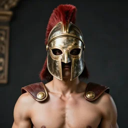 man wearing gladiator mask