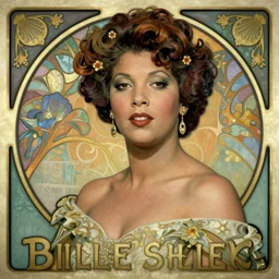 Official portrait of billie holiday in the style of art nouveau, masterpiece