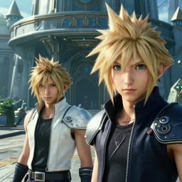 sharp, highly detailed, freeze frame, from a 2 0 2 2 sci fi color movie, set in 2 0 0 1 in an alternate universe, mid distant shot of 2 final fantasy x characters, outside the'school of magic ', futuristic era clothing, cinematic lighting, in focus, detailed eyes, 3 5 mm macro lens, loser video game, real engine, live action, award winning lighting, award winning photography