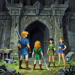 an airbrush depiction of the foreboding entrance to the first dungeon from the legend of zelda ( 1 9 8 6 ), by basma al - sharif, by lindsay pickett, by hiroo isono