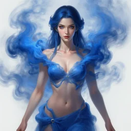 beautiful sorceress, accurate anatomy, only two hands, highly detailed, digital painting, artstation, concept art, smooth, sharp, blue reliastic smoke clouds, 8k