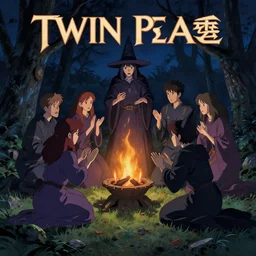 twin peaks poster by michael whelan and tomer hanuka, witches performing a ritual at night, full of details, by makoto shinkai and thomas kinkade, matte painting, trending on artstation and unreal engine