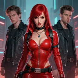 a stunning portrait of red sonja as a cyberpunk princess, digital art by artgerm and ross tran and angel ganev, medium shot portrait, highly detailed, trending on artstationhq