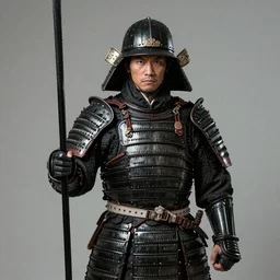portrait of sting in black samurai armoury, by jan van eyck
