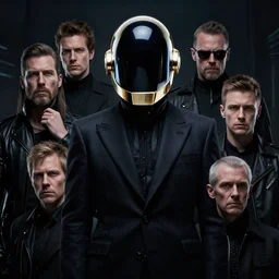 A portrait of Daft Punk by Greg Rutkowski, Sung Choi, Mitchell Mohrhauser, Maciej Kuciara, Johnson Ting, Maxim Verehin, Peter Konig, Bloodborne, 8k photorealistic, cinematic lighting, HD, high details, dramatic, dark atmosphere, trending on artstation