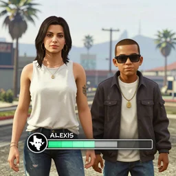 A GTA 5 game loading screen featuring Alexis Texas and CHAPPIE