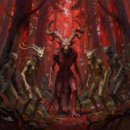 detailed painting of menacing dryads in a redwood forest, in the style of peter mohrbacher, james jean, artgerm, dramatic lighting and composition, surreal background, octane render, pixar, trending on artstation, concept art, comic book, 8 k