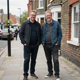 photograph of Mark and Jez at their flat in Croydon