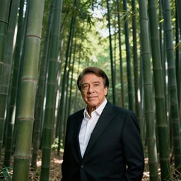 Silvio Santos at a bamboo forest