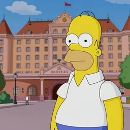Film still of homer simpson, the hotel budapest (2014)