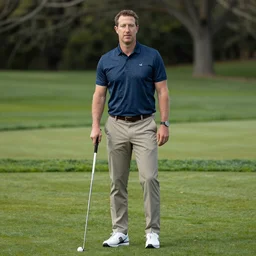 full body portrait of mark zuckerberg with old money aesthetic, old money clothes, golf outfit, old money outfit
