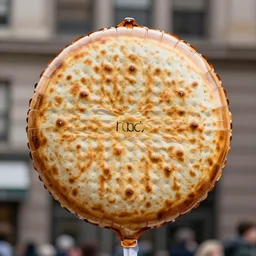 photo of a Macy's balloon shaped like a matzah, parade photography