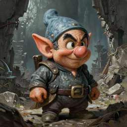 A beautiful portrait painting by Junji Ito and Greg rutkowski of a dwarf in a stunning ruin, unreal 5, DAZ, hyperrealistic, octane render, dungeons and dragons, dynamic lighting