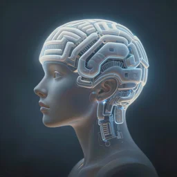 artificial intelligence dreaming of artificial intelligence dreaming. digital painting by ralph macquarrie