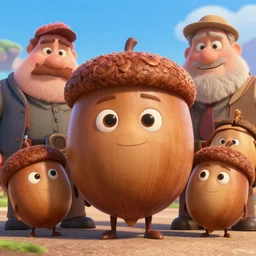 round antropomorphic acorn in world adventure movie by nuri iyem, james gurney, james jean, greg rutkowski, anato finnstark. pixar. hyper detailed, 5 0 mm, award winning photography, perfect faces