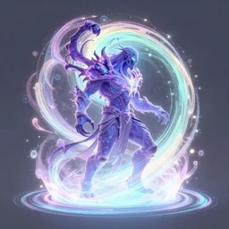 side profile, chaotic titan necromancer of destruction, gloomhaven, luminescent, colorful swirly magic ripples, pastel colors, by greg manchess, huang guangjian, gil elvgren, sachin teng, greg rutkowski, jesper ejsing, ilya kuvshinov