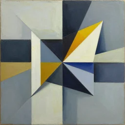 abstract geometric oil painting with sharp crisp lines