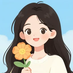 happy beautiful flower female avatar
