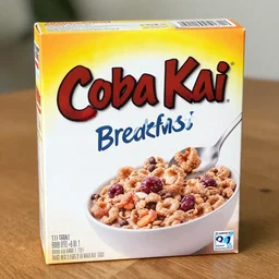 box of cobra kai breakfast cereal