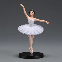 Product Introduction Photos, 4K, Front view, Full body, 80mm resin detailed miniature of a Ballerina Girl