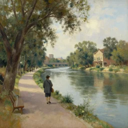 san antonio river walk painting by thomas cole