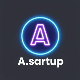 professional studio logo for a. i. startup, vector clip art, artstation, neon