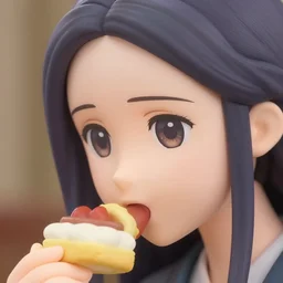 closeup profile face portrait of nendoroid greta thunberg eating cakes in a 1 9 5 0 s rocket ship, nicoletta ceccoli, mark ryden, lostfish, hyperdetailed, clean cel shaded vector art. shutterstock. illustration