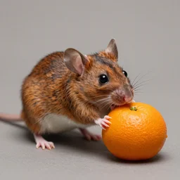mouse eating an orange, 33mm photo