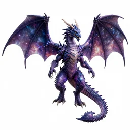 A Dragon full body Body made out of the Galaxy cosmic color scheme
