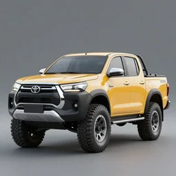 i highly modified caricature toyota hilux, 3 d, trending on artstation, octane render, 8 k