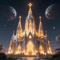 a church on an alien planet, grand, luminous, trending on behance