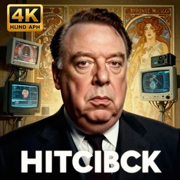 hyperrealist portrait of alfred hitchcock, it is decorated with wires and monitors. by jeremy mann and alphonse mucha, fantasy art, photo realistic, dynamic lighting, artstation, poster, volumetric lighting, very detailed faces, 4 k, award winning