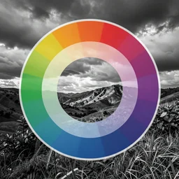 color wheel, black and white