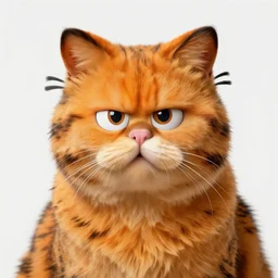 An oil panting portrait of Garfield the cat