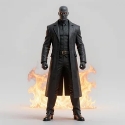 darkseid in a dark suit with glowing eyes standing in front of a fire, a photocopy by zack snyder, cgsociety, antipodeans, # vfxfriday, reimagined by industrial light and magic, movie still