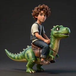 a portrait of a man sitting in a saddle on the back of a tiny green dinosaur, adorable and whimsical, fantasy, adorable, unreal engine, octane render, sharp focus, high contrast, illustration, art by antonio j. manzanedo