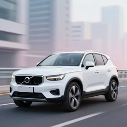 a beautiful, sharp focus, clean lines. white volvo xc 4 0 in an urban cityscape. vaporwave ombre rendering. outrun style. trending on artstation. recommended for you behance. by chris moore. by edward hopper. ambient occlusion. digital matte painting. metropolis filmic. gotham city.