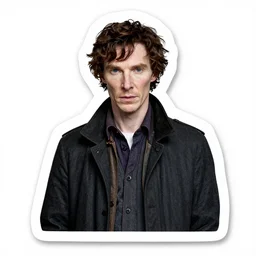 dye cut sticker of benedict cumberbatch as bbc sherlock